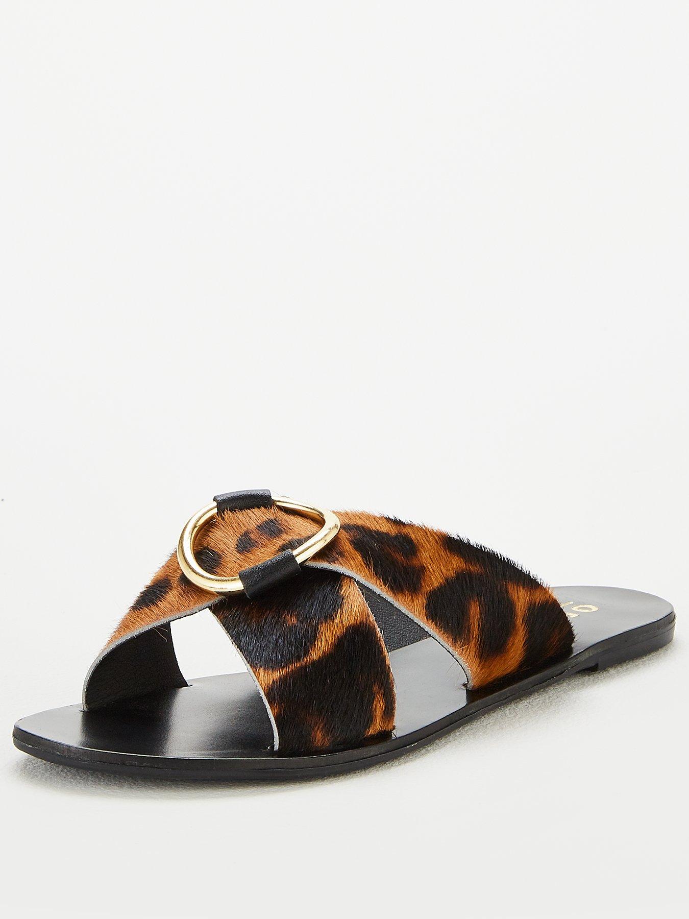 office leopard sandals