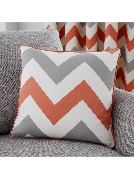 front image of fusion-chevron-filled-cushion
