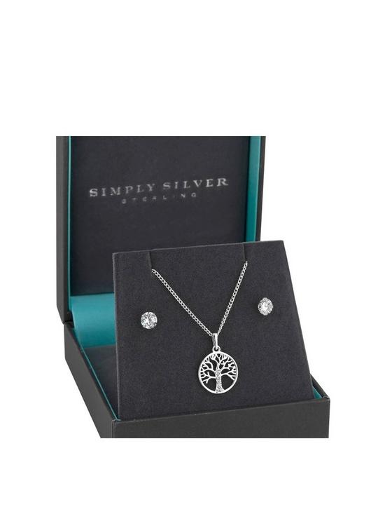 front image of simply-silver-gift-boxed-sterling-silver-925-tree-of-life-jewellery-set
