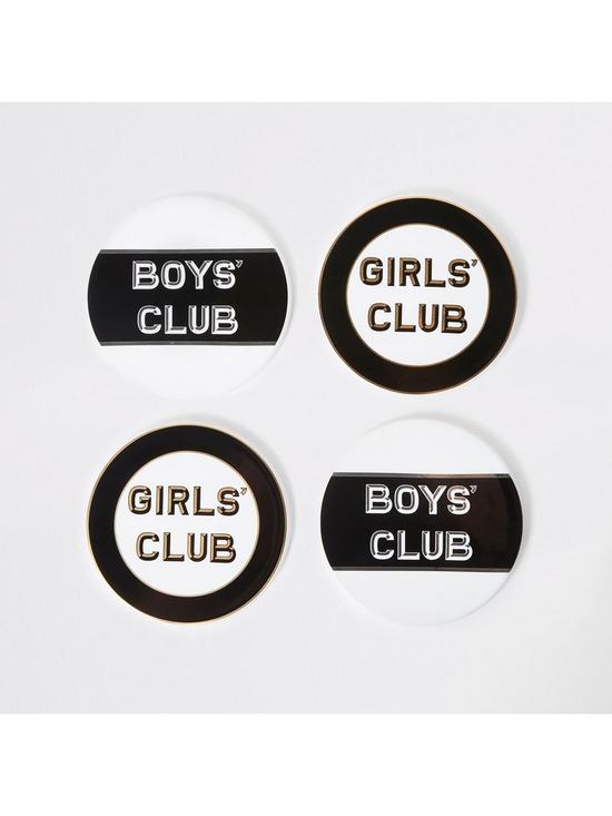 stillFront image of river-island-set-of-4-girlsboys-club-coasters