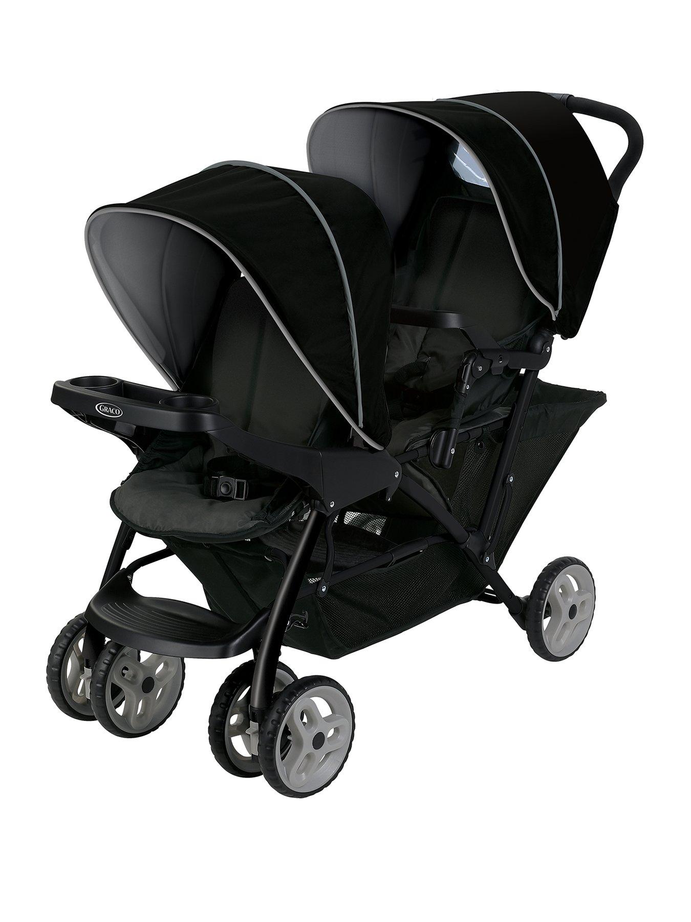 Graco Stadium Duo Tandem Stroller Black/Grey Littlewoods
