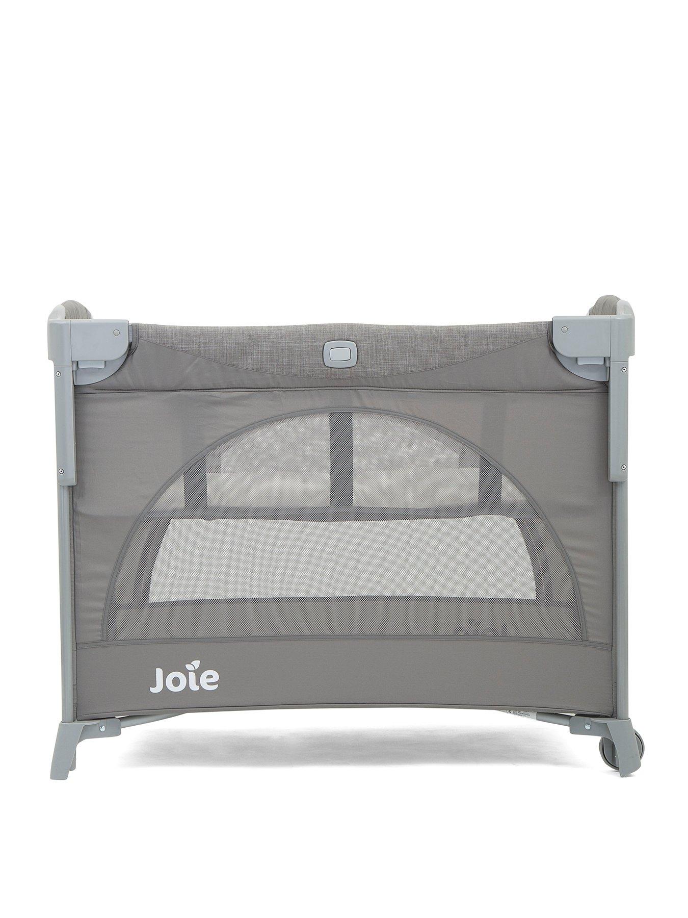 Joie Kubbie Sleep Travel Cot Foggy Grey littlewoods