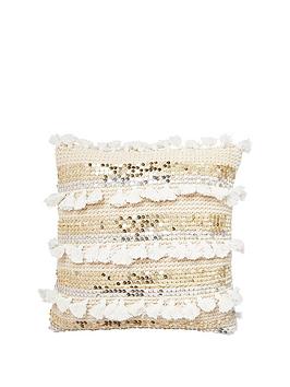 River Island River Island Knitted Sequin Tassle Cushion Picture