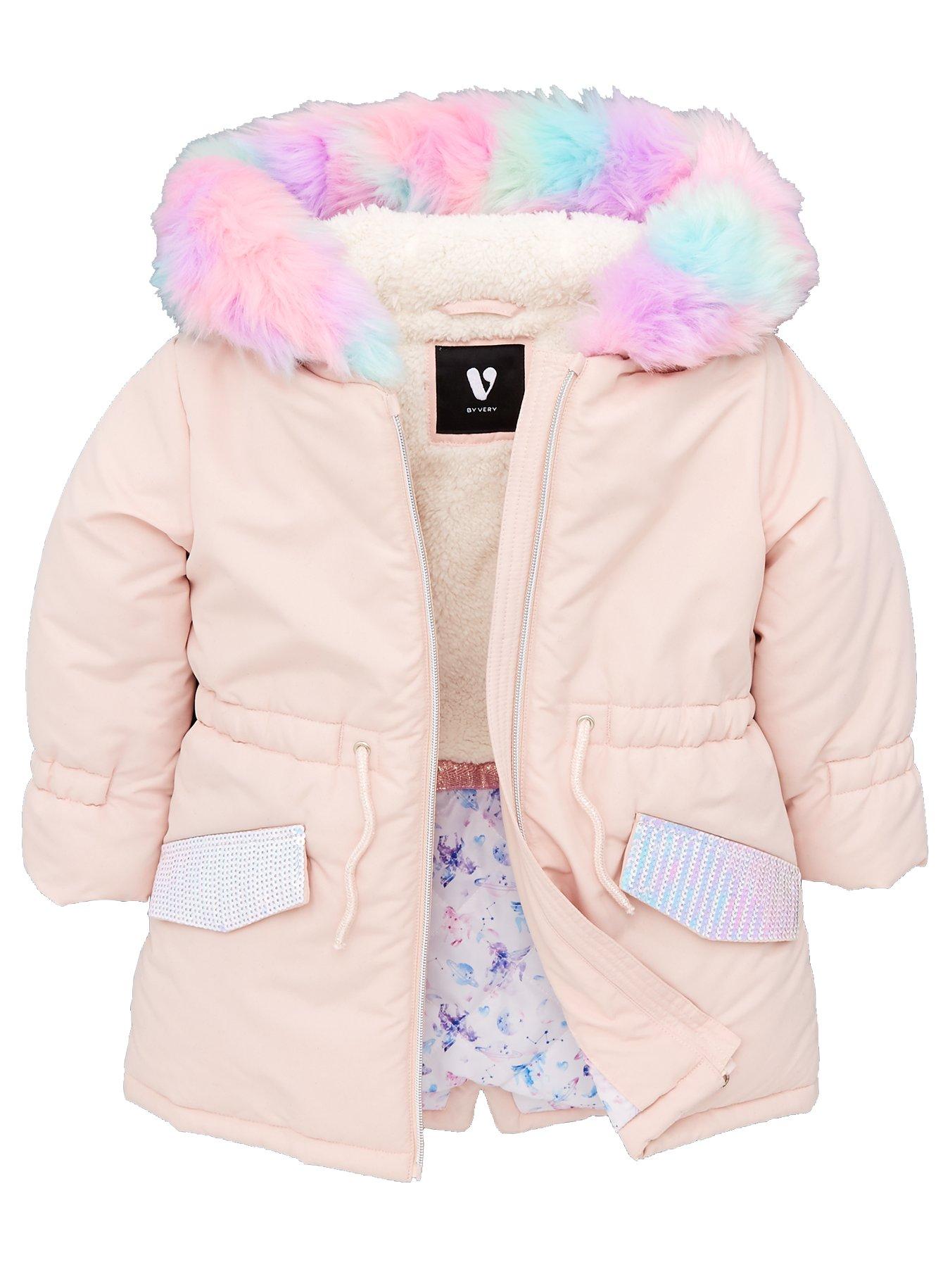 girls pink parka coat