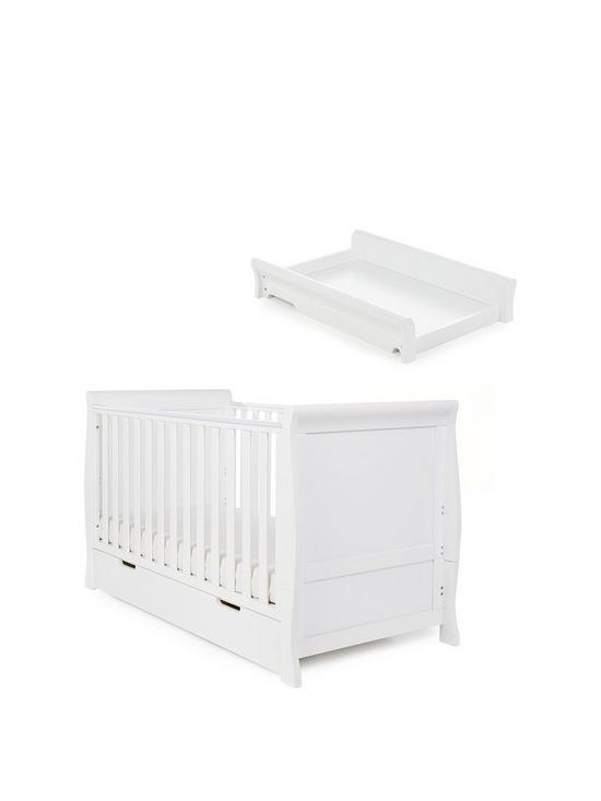 front image of obaby-stamford-classic-sleigh-cot-bed-amp-cot-top-changer