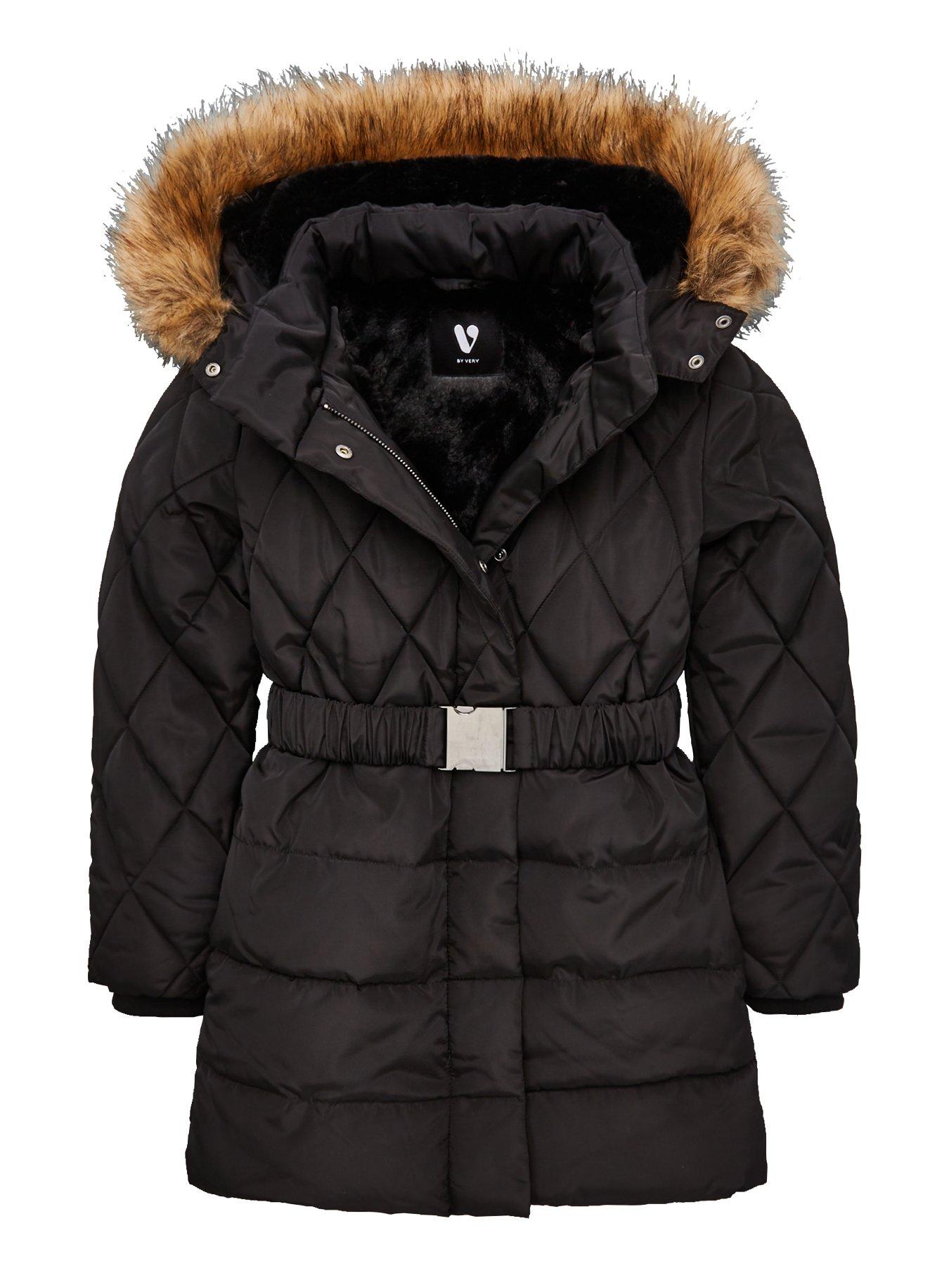 girls fur hood coat