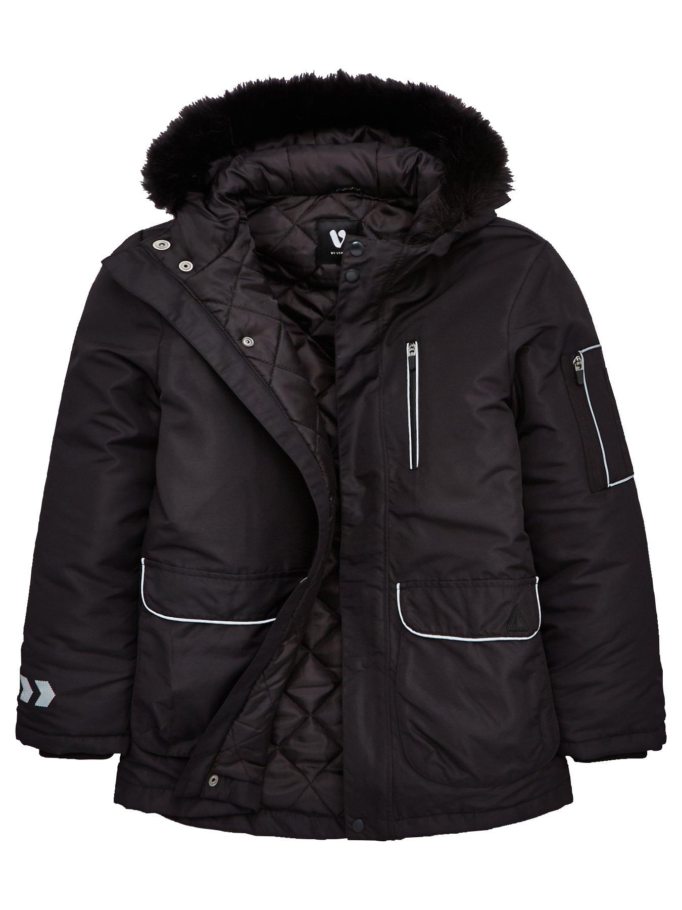 boys fur hood parka