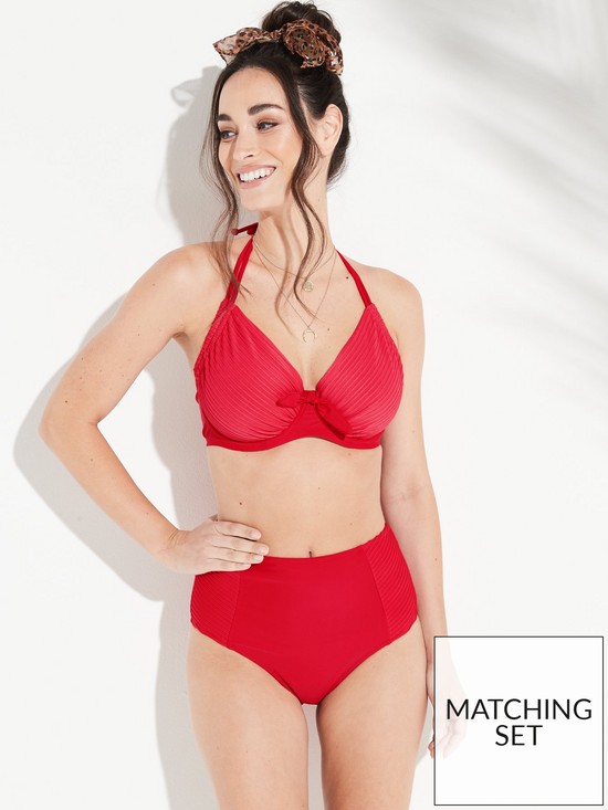 front image of pour-moi-bali-control-bikini-briefs-red