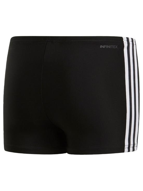 back image of adidas-swim-fit-boxer-3-stripe-youth-blackwhite