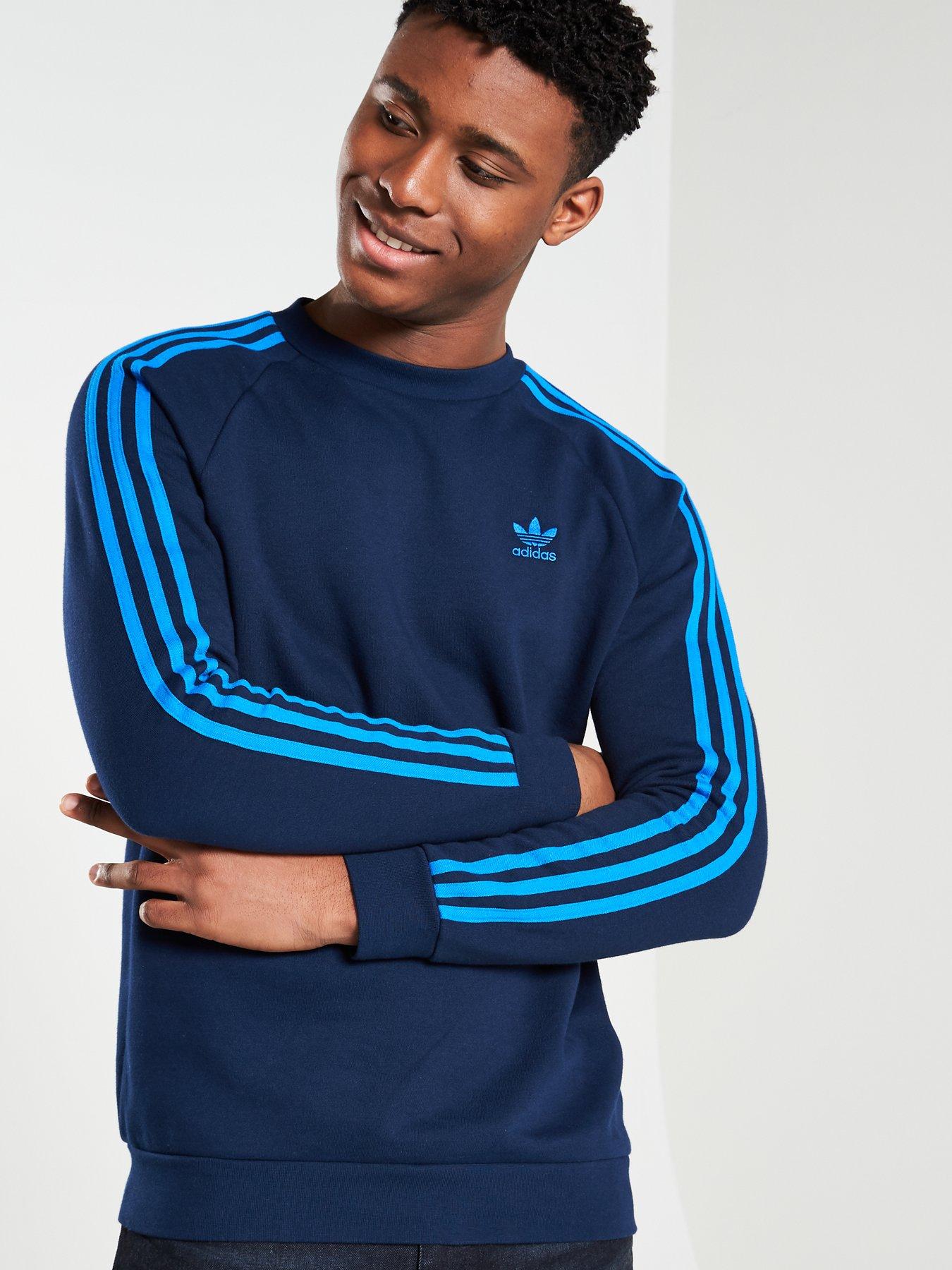 three stripe crew neck sweat by adidas