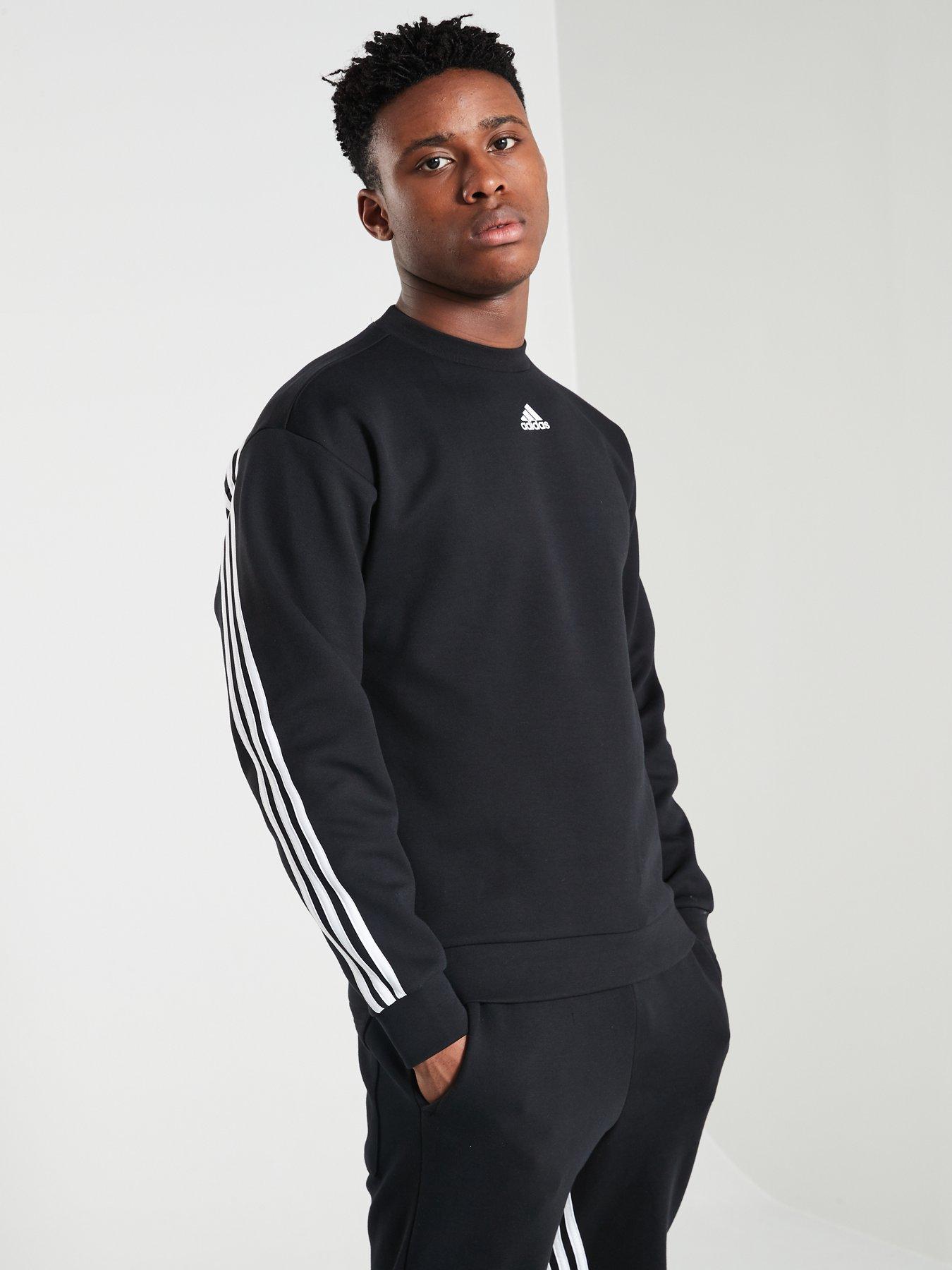 three stripe crew neck sweat by adidas