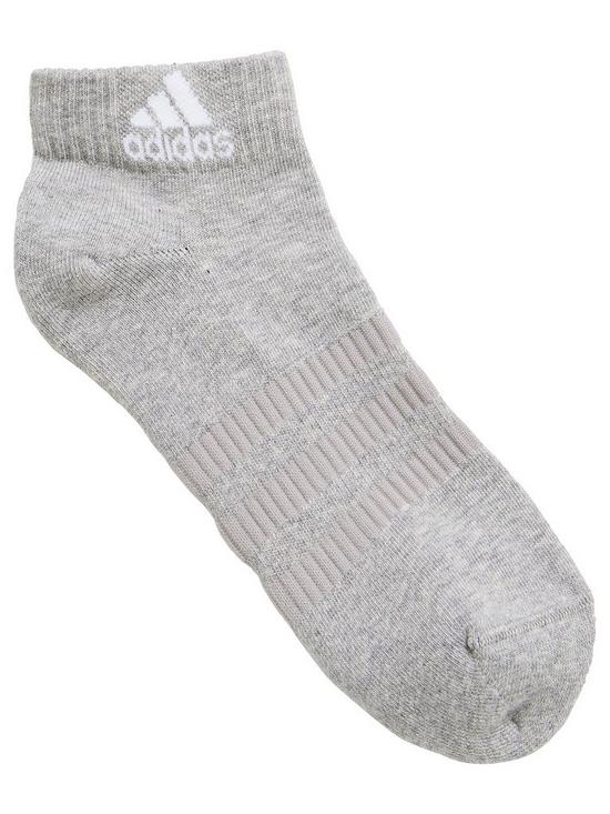 stillFront image of adidas-cushion-3-pack-ankle-socks-3-pack-greyblackwhite
