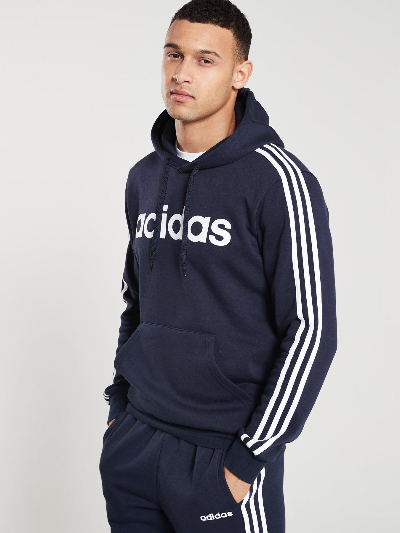 adidas 3 stripe pullover hoodie