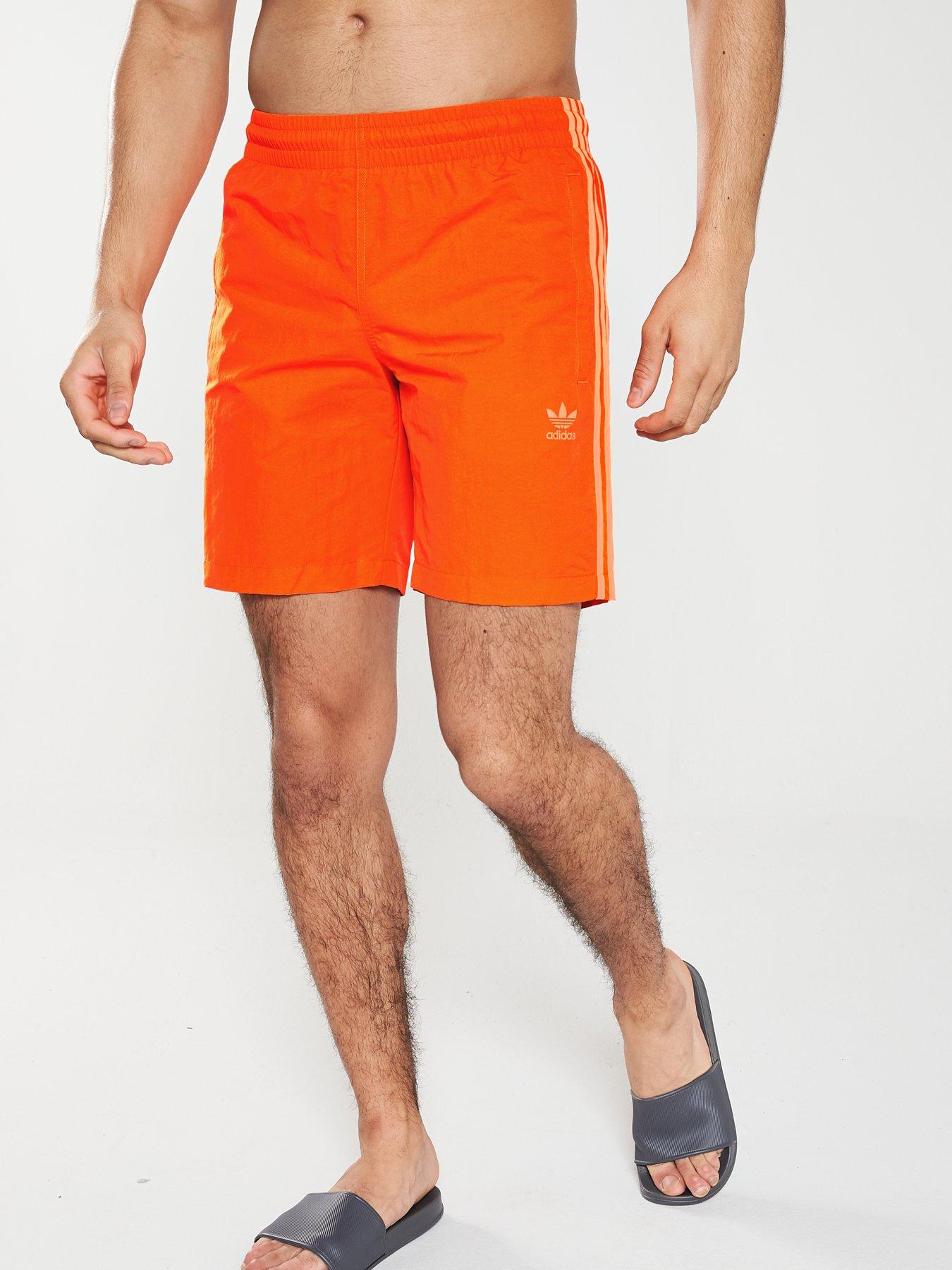 orange adidas swim shorts