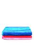  image of downland-pair-of-striped-super-soft-beach-towels-ndash-pink-and-blue