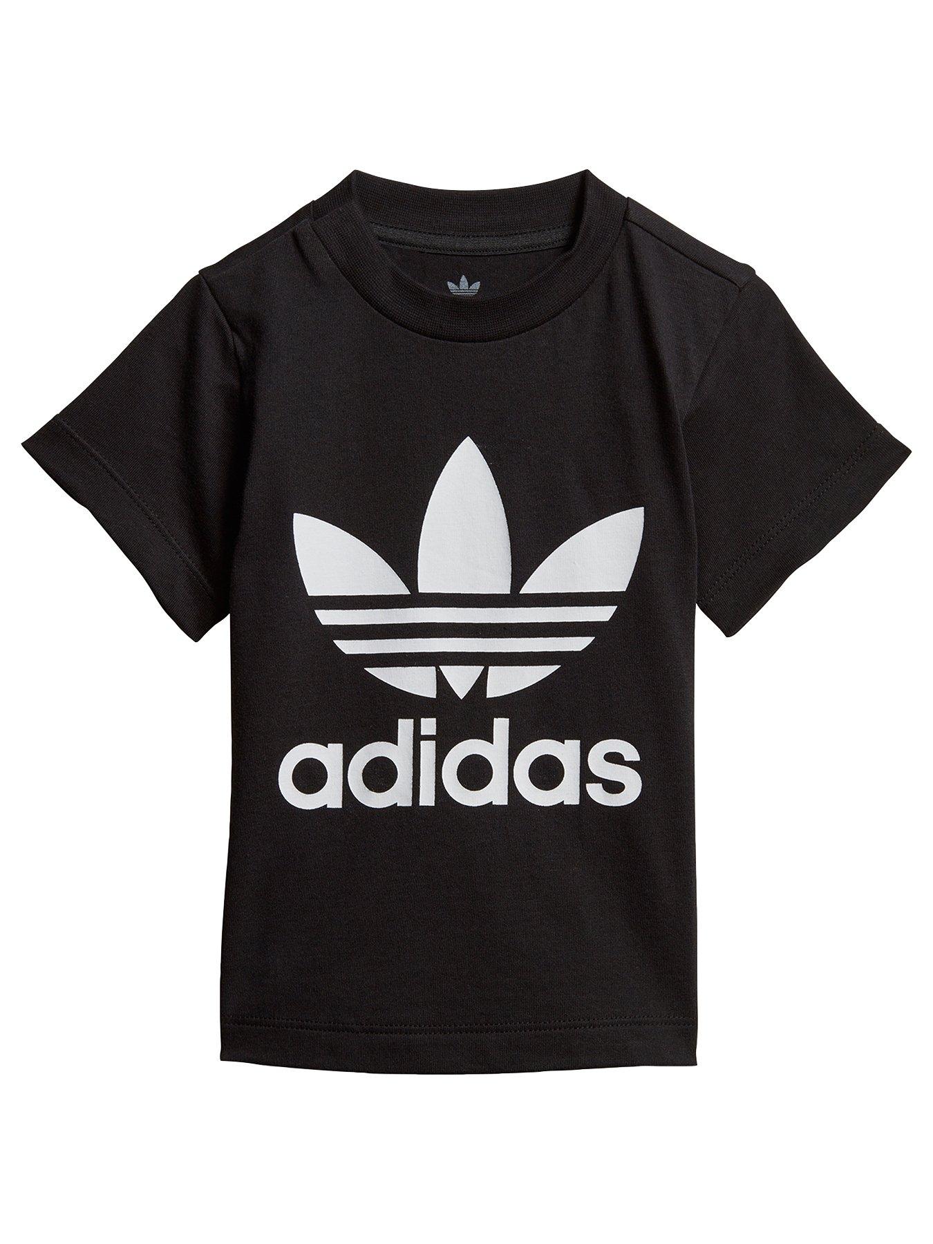 adidas originals black and white t shirt