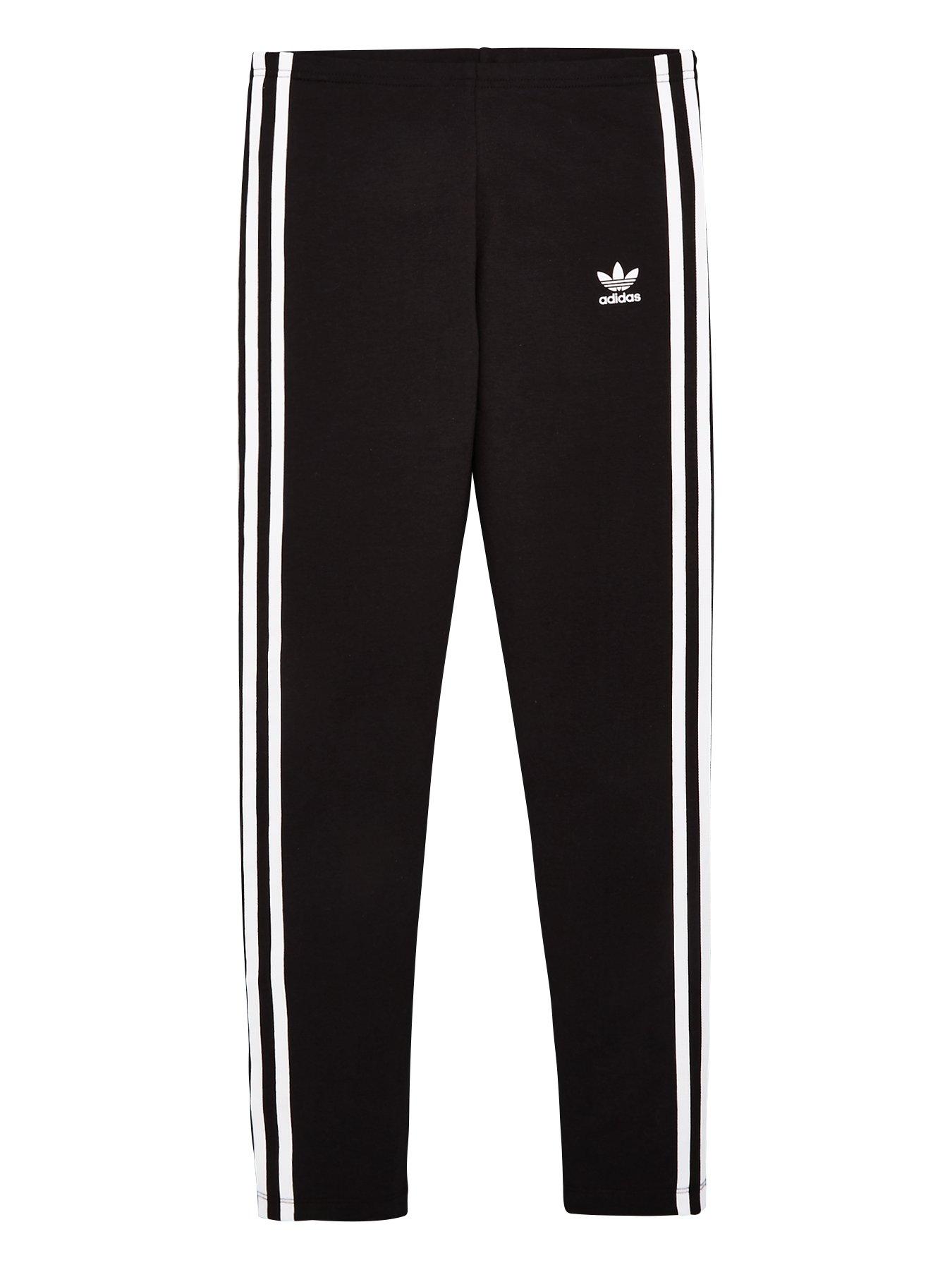 adidas 3 stripe leggings black