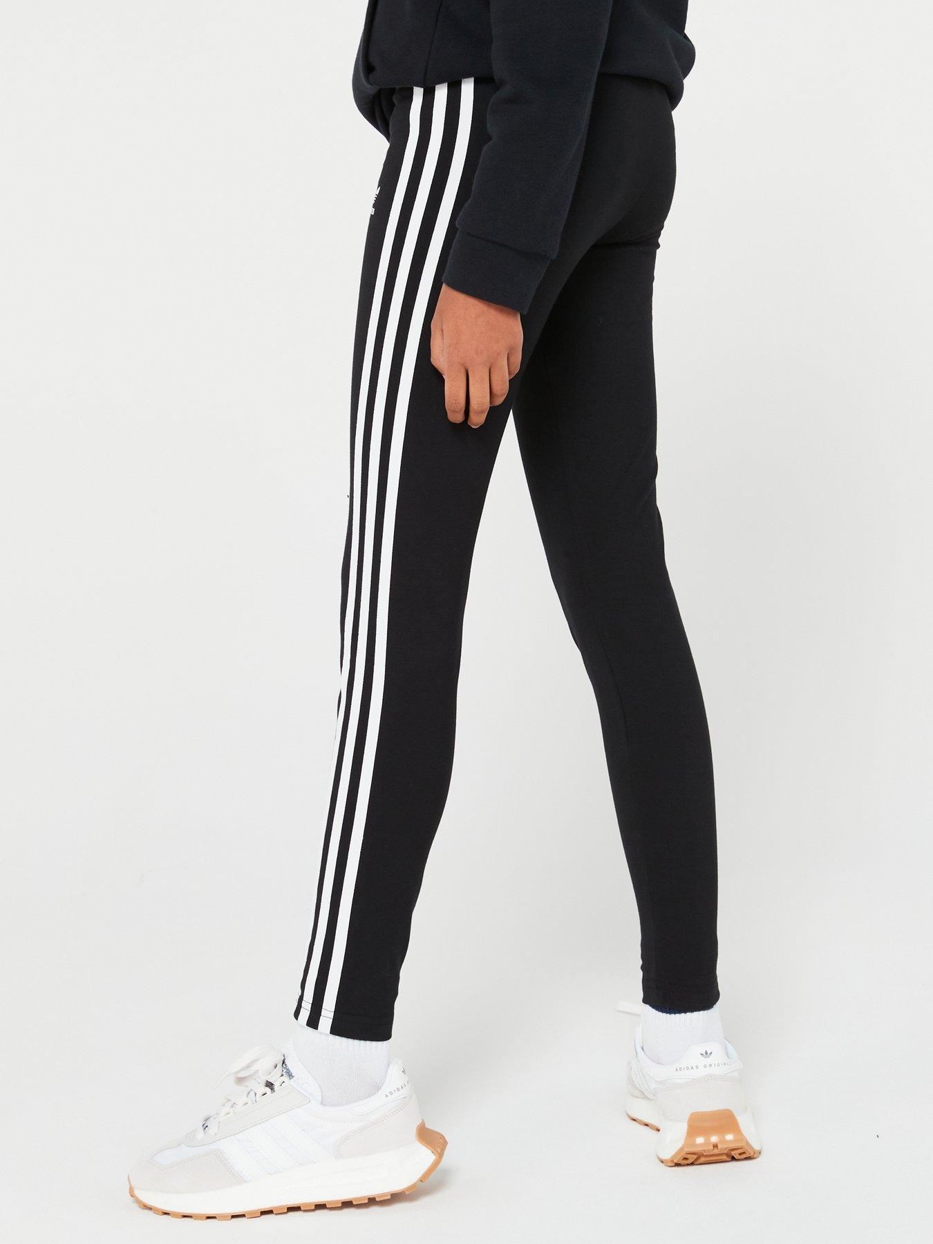 GIRLS ADIDAS ESSENTIALS 3 STRIPES LEGGINGS BLACK AGES 9-10 NEW LAST PAIR NEW