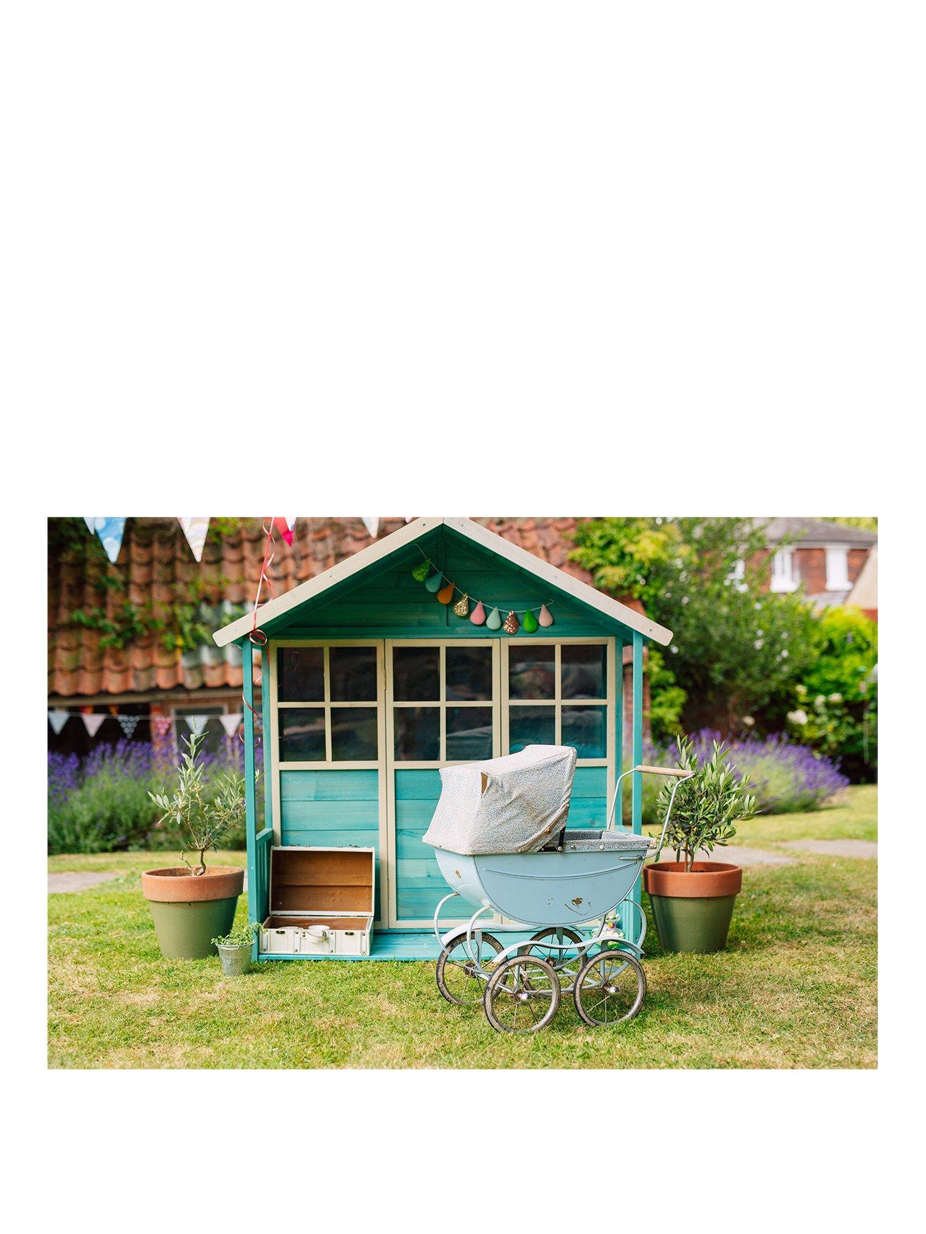 plum wooden playhouse