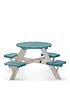  image of plum-wooden-circular-picnic-table-with-seats-teal