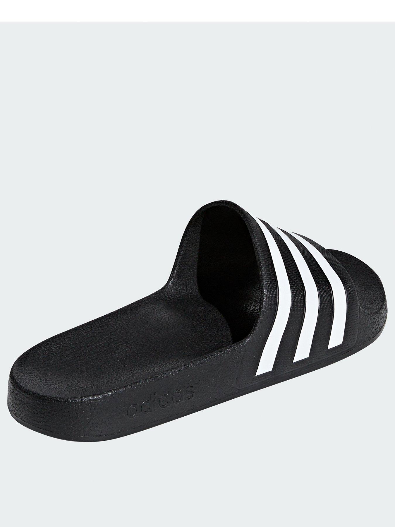  image of adidas-sportswear-womens-adilette-aqua-sliders-blackwhite