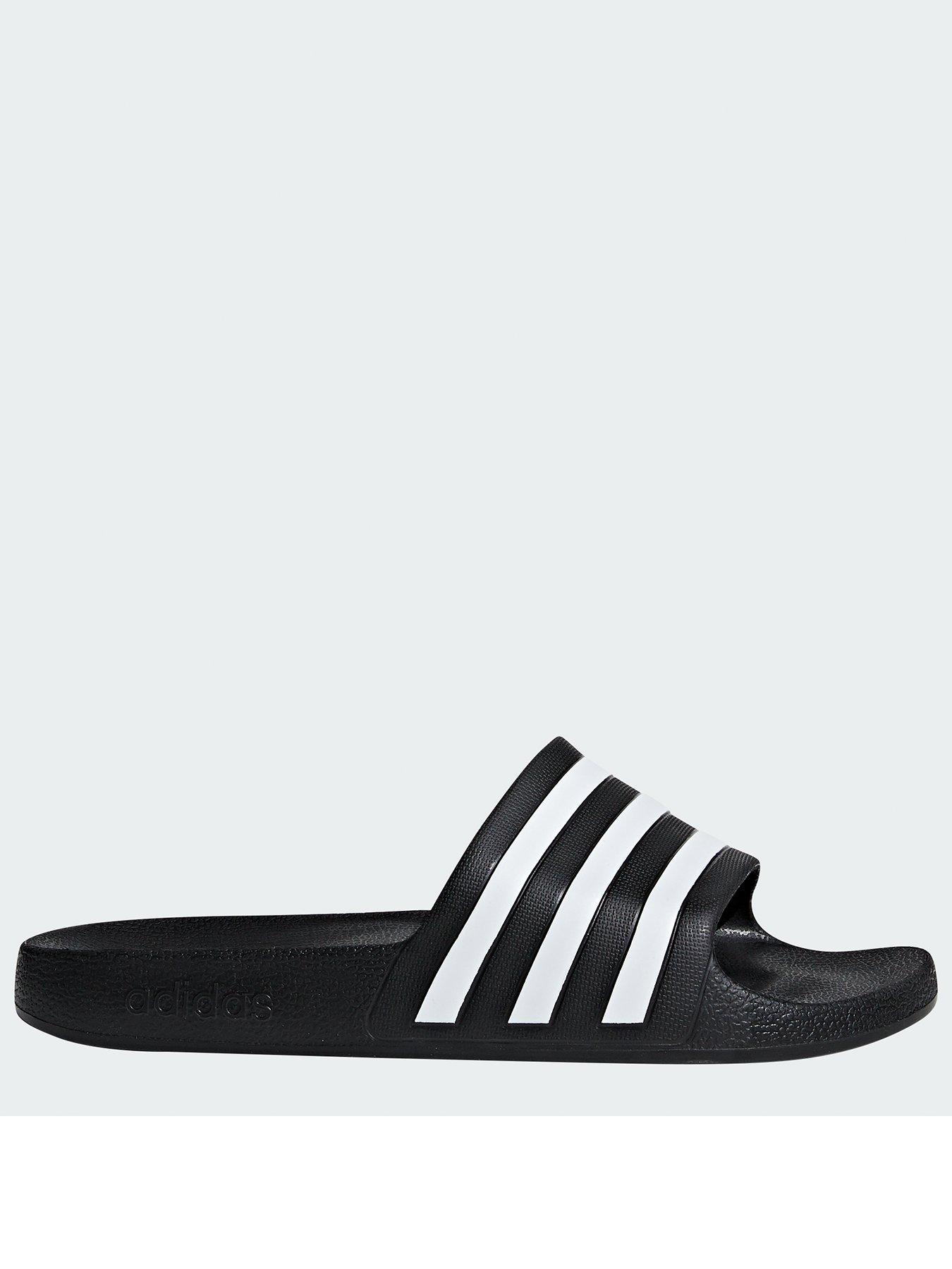  image of adidas-sportswear-womens-adilette-aqua-sliders-blackwhite