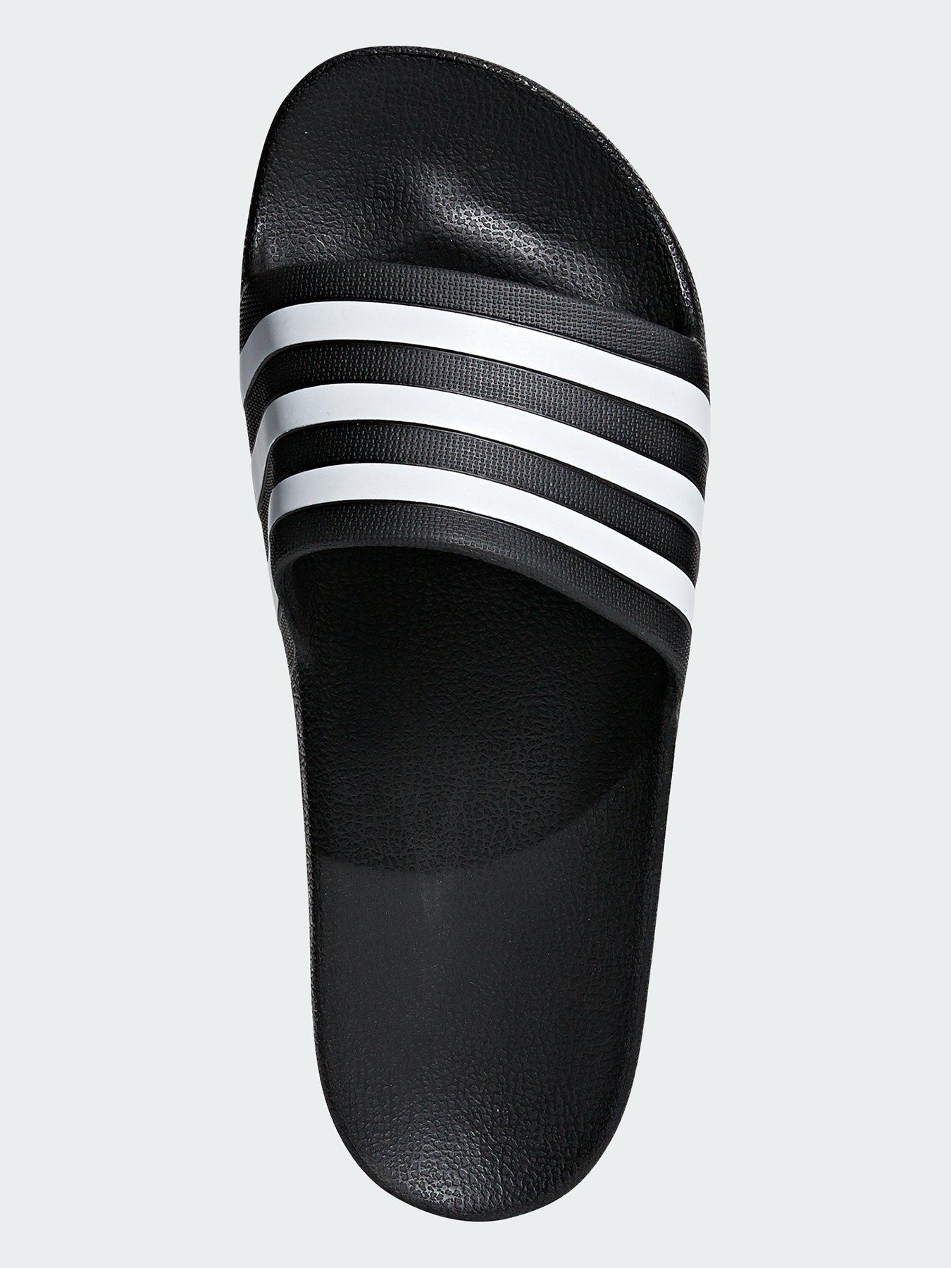  image of adidas-sportswear-womens-adilette-aqua-sliders-blackwhite
