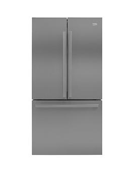 Beko   Gn1306211Zdx 91Cm Wide, Total No Frost, 3-Door American Style Fridge Freezer - Stainless Steel (Doorstep Delivery Only)