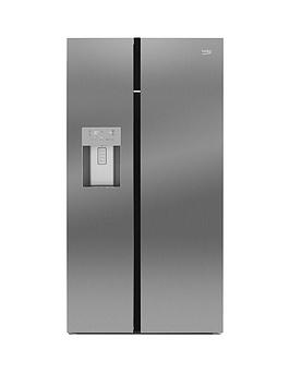 Beko   Asgn542X 91Cm Wide, Total No Frost, American Style Fridge Freezer - Stainless Steel (Doorstep Delivery Only)
