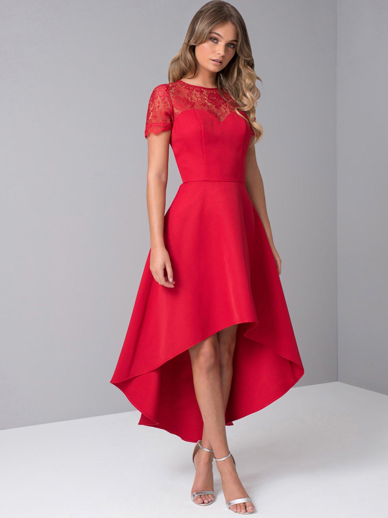 chi chi london red lace dress