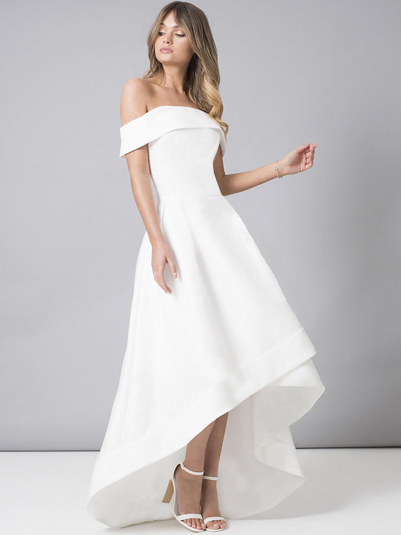 chi chi london bardot dip hem dress