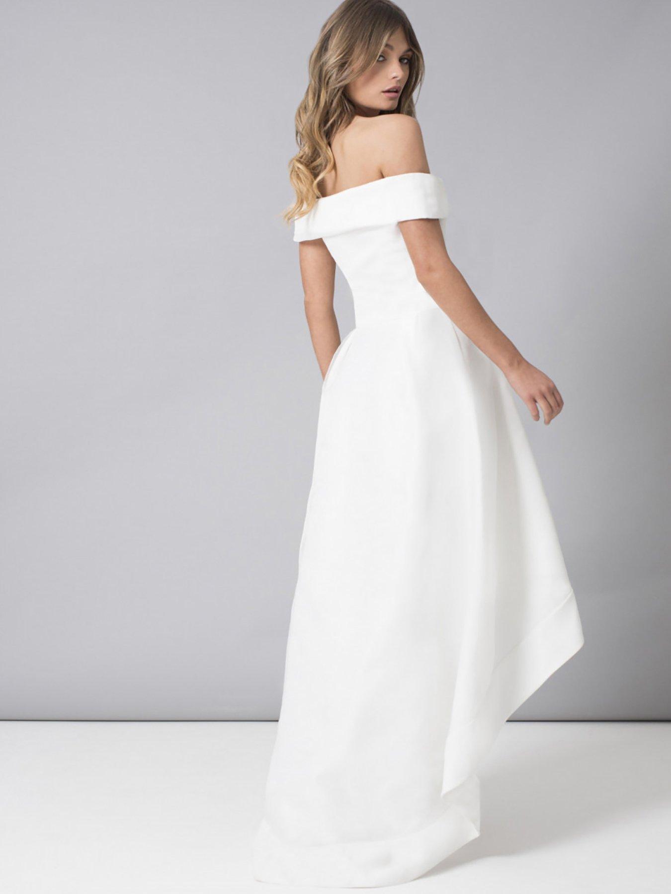chi chi london bardot dip hem dress