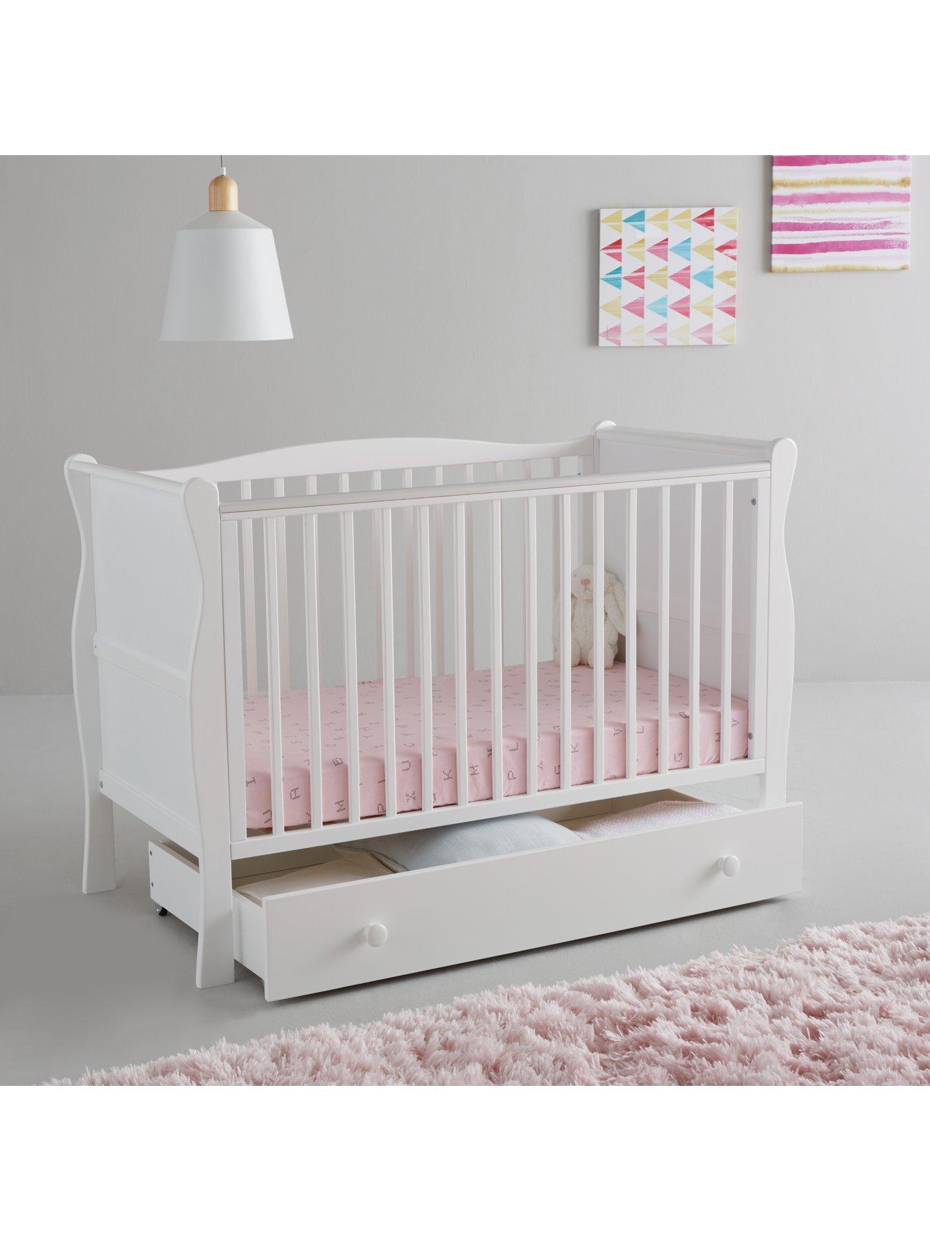 Little acorns sleigh cot bed with drawer hotsell