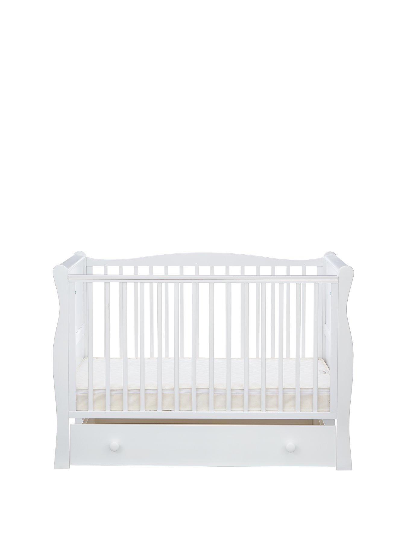 little acorns sleigh cot bed grey