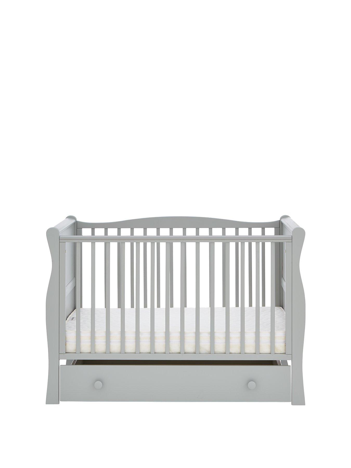 front image of little-acorns-space-saver-sleigh-cot-amp-drawer