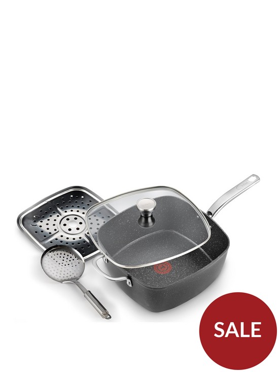 front image of tefal-titanium-excel-all-in-one-pan-frying-pan-with-thermospot-stone-effect
