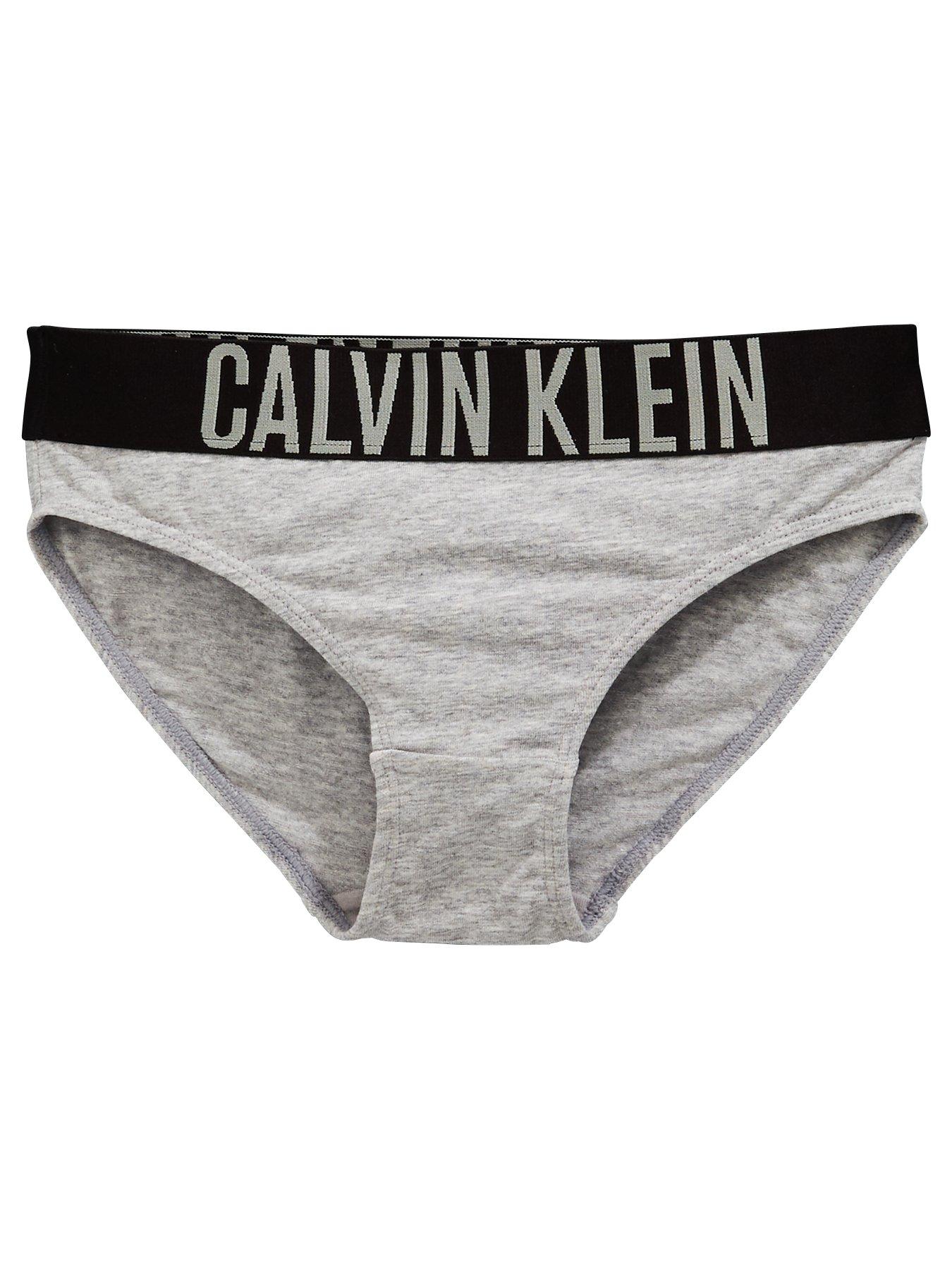 Image 2 of 4 of Calvin Klein Girls 2 Pack Bikini Briefs - Black/Grey