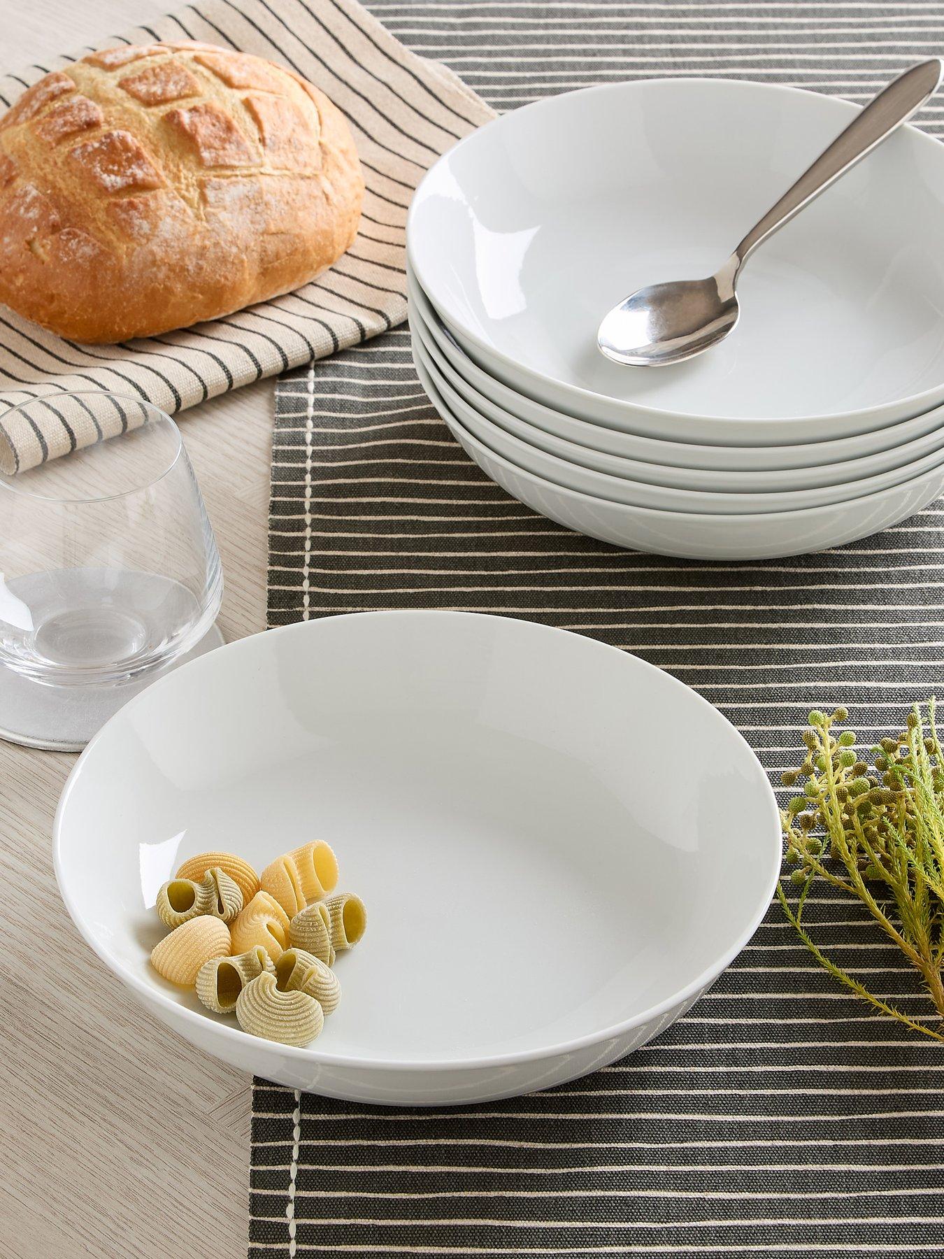 Image 1 of 5 of WATERSIDE Set of 6&nbsp;White Pasta Bowls