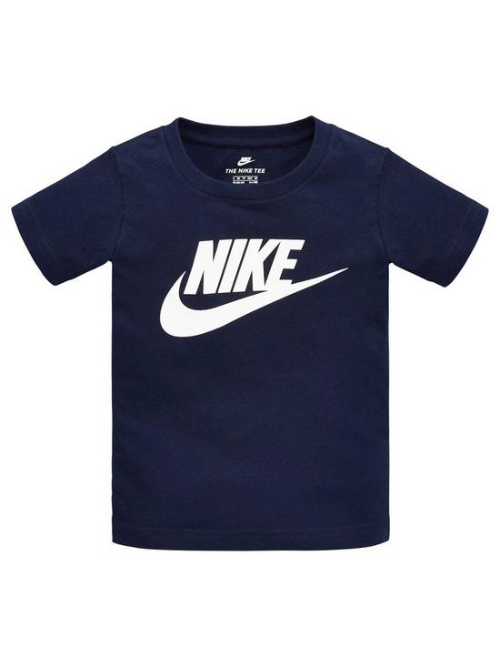 front image of nike-kids-boys-futura-t-shirt-ss-navy