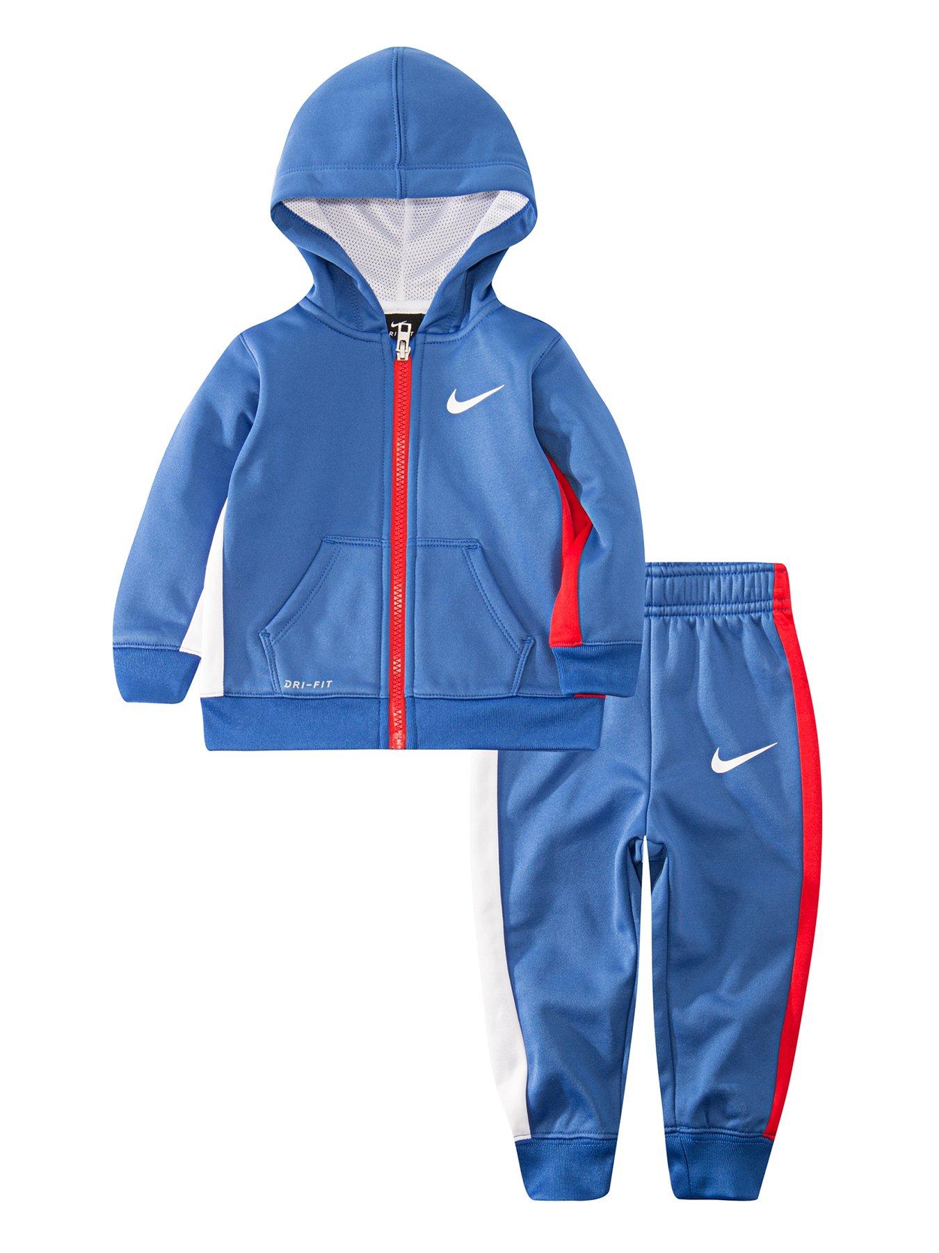 nike colour block tracksuit blue