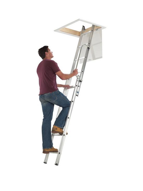 front image of werner-2-section-aluminium-loft-ladder