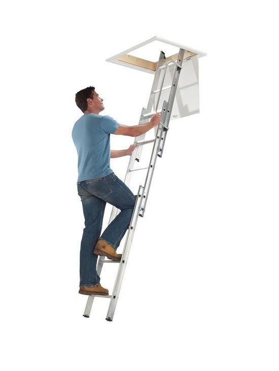 front image of werner-section-aluminum-loft-ladder