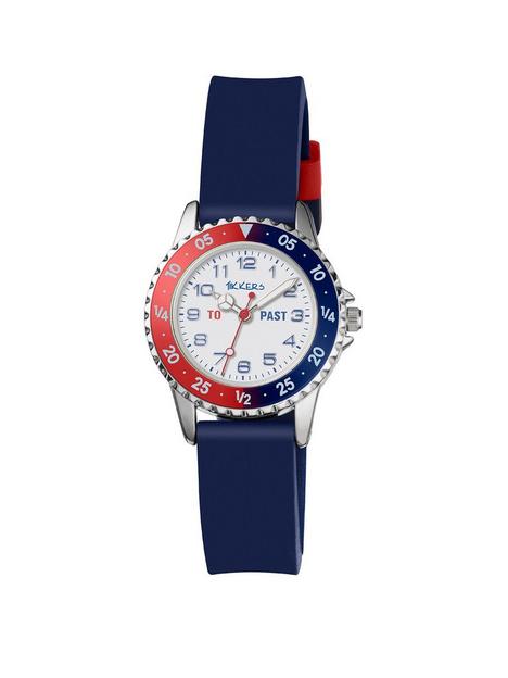tikkers-red-white-and-blue-dial-blue-silicone-strap-kids-watch