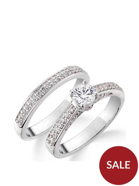 front image of love-diamond-9ct-white-gold-75-point-diamond-total-bridal-set