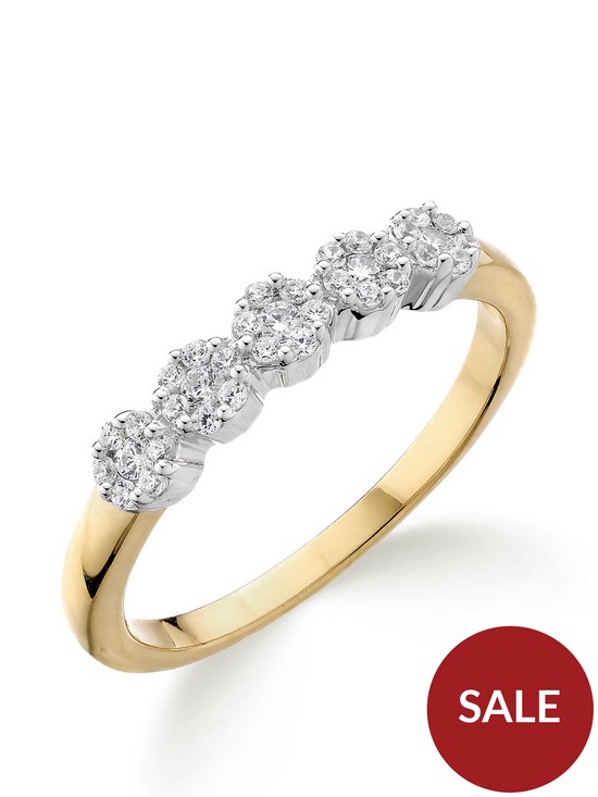 front image of love-diamond-9ct-gold-20-point-diamond-5-stone-eternity-ring