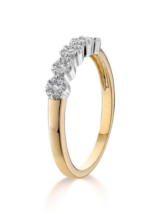 stillFront image of love-diamond-9ct-gold-20-point-diamond-5-stone-eternity-ring