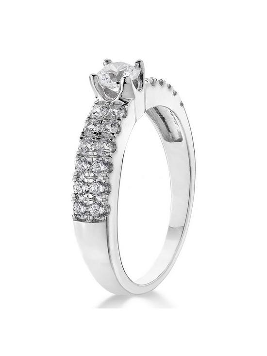 stillFront image of love-diamond-9ct-white-gold-1ct-two-row-diamond-solitaire-ring-with-set-shoulders