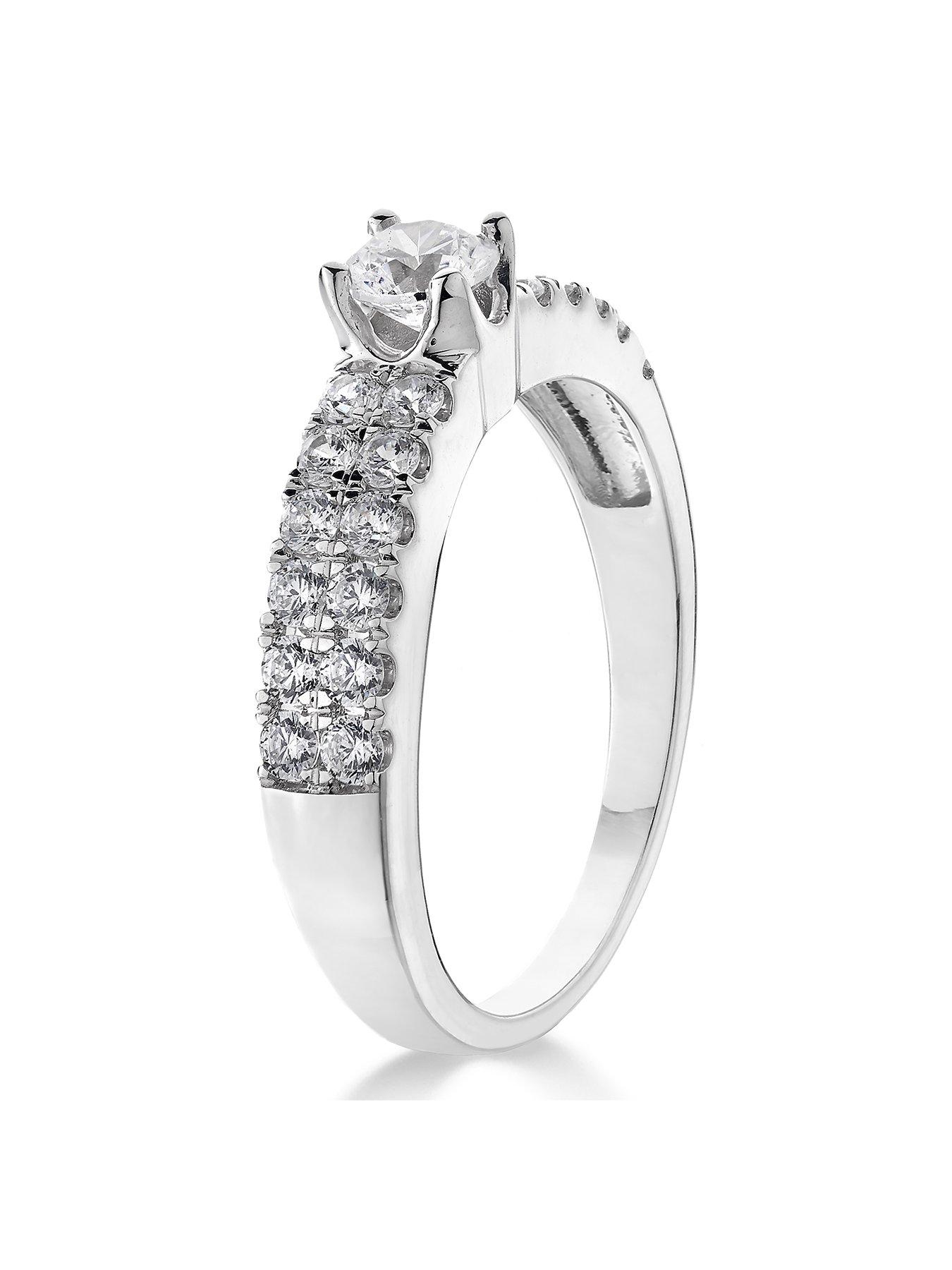 stillFront image of love-diamond-9ct-white-gold-1ct-two-row-diamond-solitaire-ring-with-set-shoulders