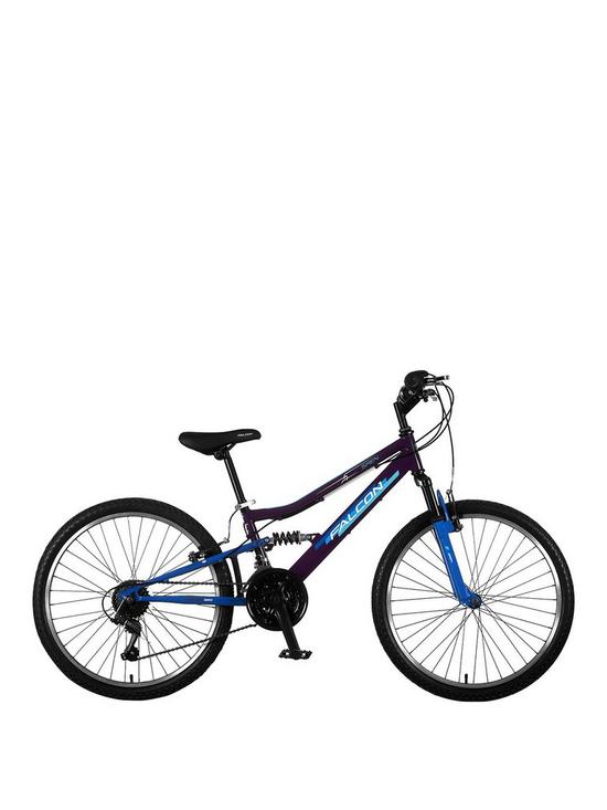 front image of falcon-siren-girls-bike-24-inch-wheel-dual-suspension-bike