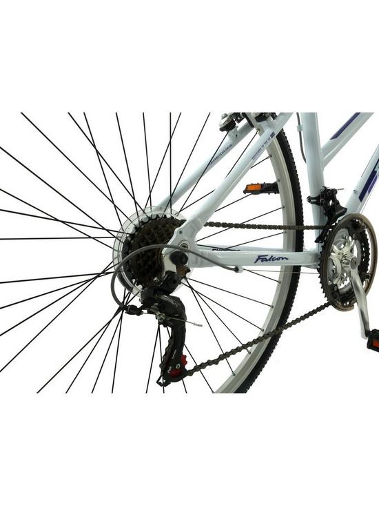 back image of falcon-modena-womens-bike-17-inch-frame-700c-wheel-sports-hybrid